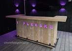 Verrijdbare bar letters steigerhout buizen mancave koelkast, Huis en Inrichting, Barren, Ophalen of Verzenden, Nieuw