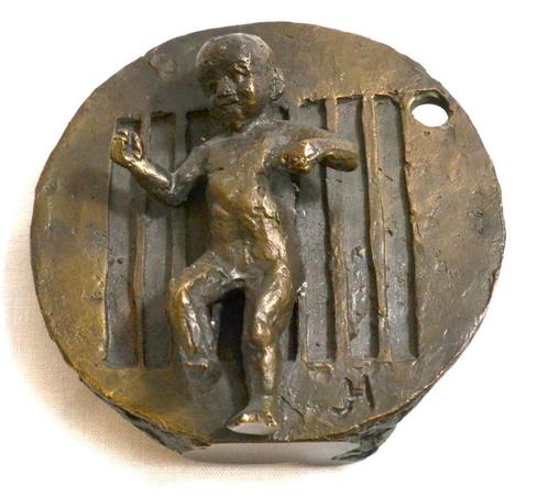 Bronzen beeldje door Jaap Hartman (Bronsgieterij Myron), Antiek en Kunst, Antiek | Koper en Brons, Brons, Ophalen of Verzenden