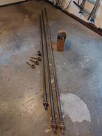 3 Gordijnenrails met accessoires, Huis en Inrichting, Ophalen, Gebruikt, Bruin, 200 cm of meer