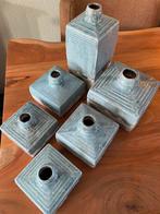 PTMD set vazen (6stuks), Gebruikt, Blauw, Aardewerk of Porselein, Ophalen of Verzenden