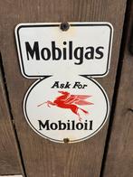 Emaille mobiloil reclamebord, Reclamebord, Gebruikt, Ophalen of Verzenden, X