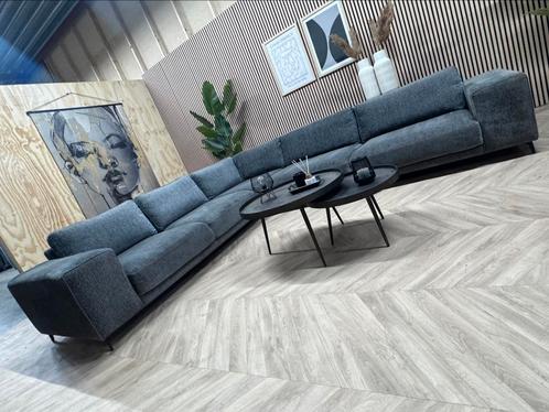 ZGAN Kapenga XL Hoekbank - Trenza Stof - Grijs - 343 x 305, Huis en Inrichting, Banken | Bankstellen, Zo goed als nieuw, Hoekbank