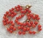 Antieke Vintage Bloedkoraal ketting., Sieraden, Tassen en Uiterlijk, Antieke sieraden, Ophalen of Verzenden, Goud, Ketting, Met edelsteen