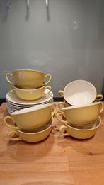 Royal Sfinx, soepkommen met schotel, lichtgeel, Gebruikt, Ophalen of Verzenden, Kom(men), Overige stijlen