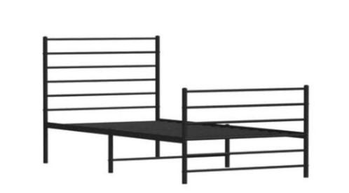 1persoons bed nieuw in doos, Huis en Inrichting, Slaapkamer | Bedden, Nieuw, Eenpersoons, 90 cm, 200 cm, Metaal, Zwart, Ophalen