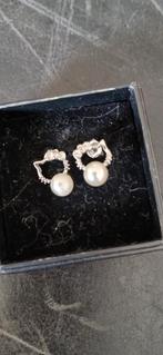 Schattige oorbellen echt zilver met parel en steentjes, Sieraden, Tassen en Uiterlijk, Nieuw, Ophalen of Verzenden, Zilver, Zilver