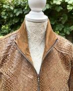 Biba leren jasje maat 38[v], Kleding | Dames, Jasjes, Kostuums en Pakken, Maat 38/40 (M), Bruin, Ophalen of Verzenden, Zo goed als nieuw