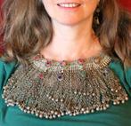 authentiek vintage Kuchi juweel halssnoer choker Zijderoute, Gebruikt, Ophalen of Verzenden, Zilver, Overige materialen
