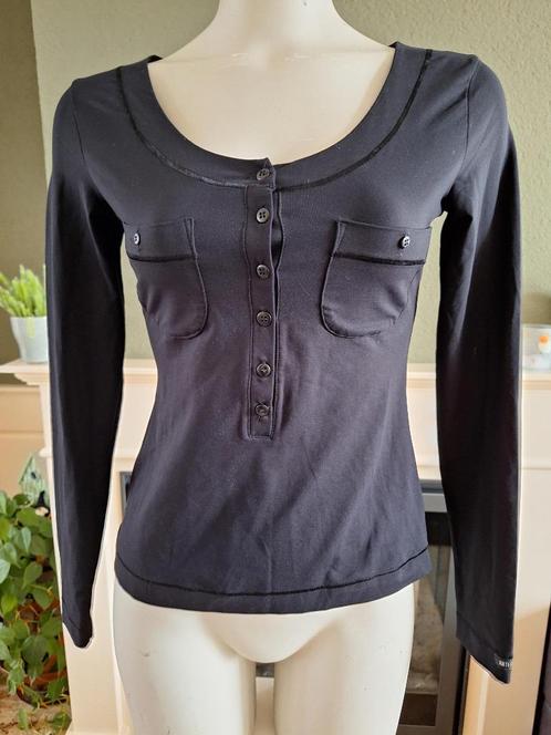 Anti Flirt mt 3 38 40 zwarte mooie top | Gratis Verzenden !, Kleding | Dames, Tops, Zo goed als nieuw, Maat 38/40 (M), Zwart, Lange mouw