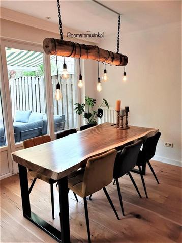 Houten hanglamp | boomstamlamp | lange hanglamp | houtenlamp beschikbaar voor biedingen
