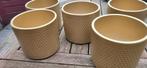 5x gouden bloempotjes, Rond, Binnen, Ophalen of Verzenden, Zo goed als nieuw