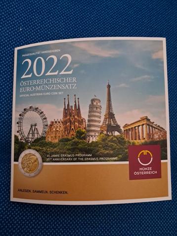 BU SET OOSTENRIJK 2022 1 CENT T/M €2 INCLUSIEF €2 ERASMUS  beschikbaar voor biedingen