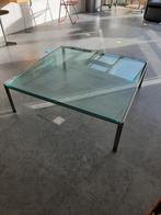 Stijlvolle vierkante glazen design tafel, Huis en Inrichting, Tafels | Salontafels, Ophalen, Gebruikt, Design, Vierkant