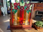 Prachtig glas-in-lood paneel met bloemmotief, Antiek en Kunst, Ophalen