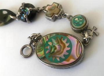 Gem Kingdom Vintage mooie zilveren armband met parelmoer beschikbaar voor biedingen