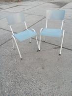 2 vintage school stoelen, Huis en Inrichting, Stoelen, Ophalen of Verzenden, Gebruikt, Bruin