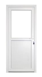 Kunststof Buitendeur 1/2glas Buiten B93 H208cm Wit, Doe-het-zelf en Verbouw, Kunststof, 80 tot 100 cm, Nieuw, Ophalen of Verzenden