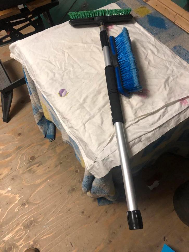 Uitschuifbare auto was borstel met zachte en harde borstel, Caravans en Kamperen, Kampeeraccessoires, Gebruikt, Ophalen of Verzenden