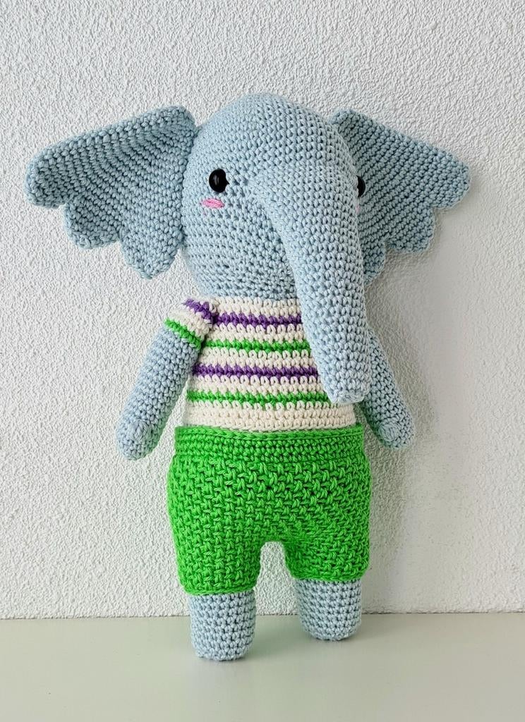 Gehaakte Olifant Knuffel - 25cm, Ophalen of Verzenden, Nieuw, Olifant