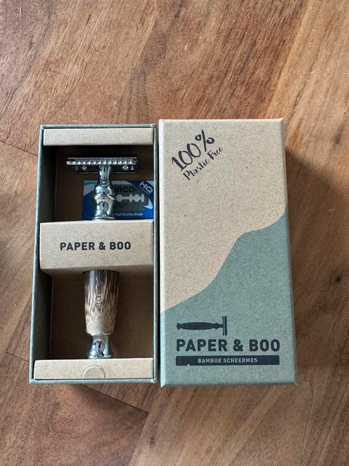 Paper en boo bamboe scheermes, Sieraden, Tassen en Uiterlijk, Uiterlijk | Lichaamsverzorging, Zo goed als nieuw, Overige typen