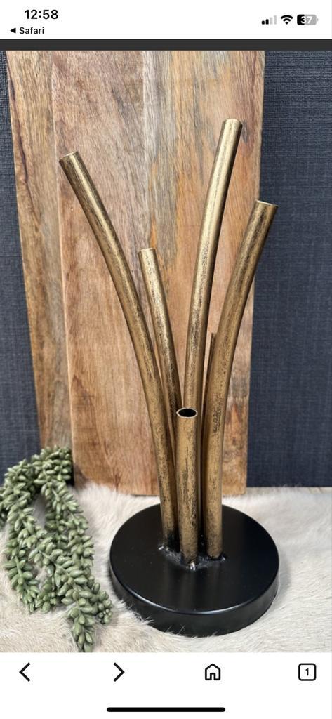 Countryfield Vaas Genius L antiek/goud/zwart, Huis en Inrichting, Woonaccessoires | Vazen, Zo goed als nieuw, Zwart, Minder dan 50 cm