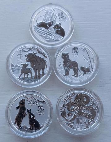 Zilveren 1/2 oz Lunar 3 serie. beschikbaar voor biedingen