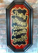 Handgeschilderd Frans reclame bord / kunst / Art Nouveau, Ophalen of Verzenden, Zo goed als nieuw, Reclamebord