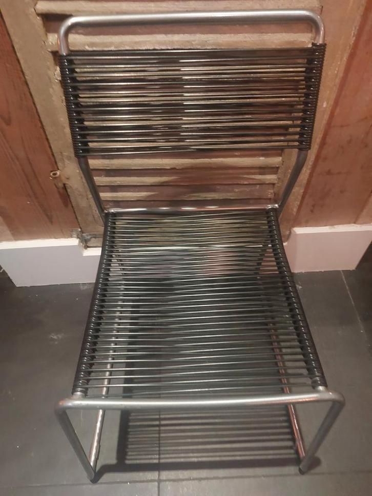 Vintage IKEA Melker 'Scoobidoe' Spaghetti Stoel, Huis en Inrichting, Stoelen, Gebruikt, Eén, Kunststof, Metaal, Zwart, Ophalen