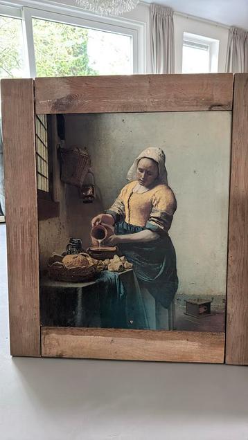 Melkmeisje met houten lijst beschikbaar voor biedingen