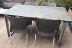 Granieten tuinset met verlengstuk, Huis en Inrichting, Ophalen, Gebruikt, 100 tot 150 cm, Vier personen