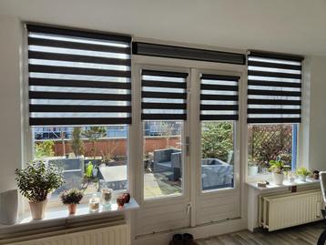 Duo Rolgordijnen - Zwart/Grijs/Antraciet beschikbaar voor biedingen