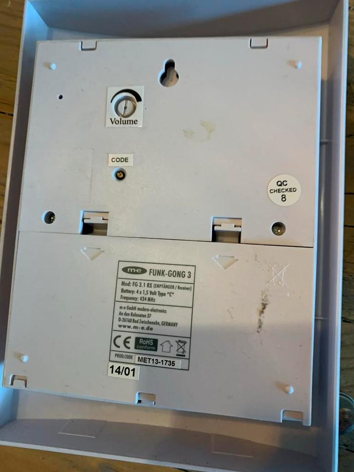 Draadloze Deurbel m-e FUNK-GONG 3, Huis en Inrichting, Deurbellen, Gebruikt, Draadloos, Ophalen