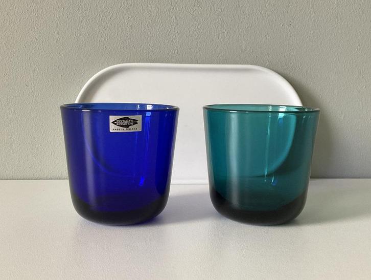 Nuutajärvi glas (2), Kaj Franck model 5023, jaren 50/60, Verzamelen, Glas en Borrelglaasjes, Zo goed als nieuw, Bierglas, Ophalen of Verzenden