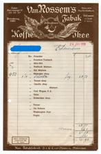 nota Van Rossem's tabak, koffie en thee Rotterdam 1958, Verzenden, Gebruikt, Gebruiksvoorwerp