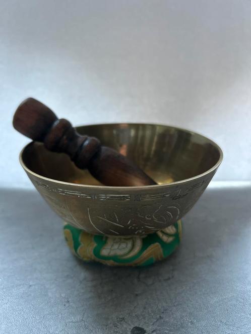 Authentieke Klankschaal met Klopper & Kussen Set, Antiek en Kunst, Curiosa en Brocante, Ophalen of Verzenden