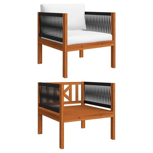 Tuinstoel met kussen massief acaciahout, Tuin en Terras, Tuinmeubel-accessoires, Nieuw, Ophalen of Verzenden