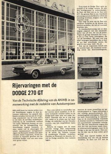 Autokampioen test Dodge 270 GT 1965