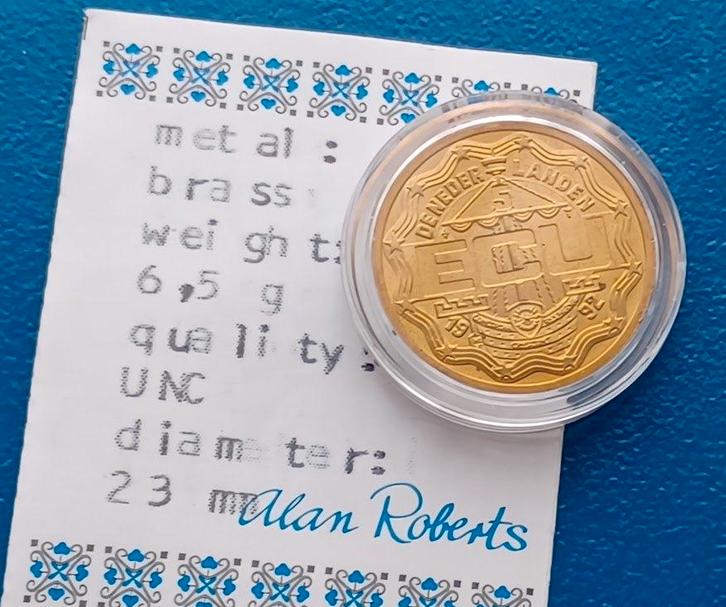 5 ECU der Nederlanden Willem I - 1992 FDC, Postzegels en Munten, Penningen en Medailles, Overige materialen, Nederland, Ophalen of Verzenden