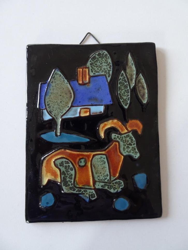 Tegel wandtegel Henk Potters boerderij en geit, Antiek en Kunst, Antiek | Keramiek en Aardewerk, Ophalen of Verzenden