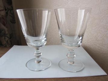 Twee waterglazen La Rochère cristalline model Antoine beschikbaar voor biedingen