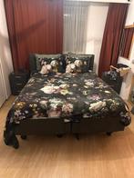 Aldenhuijsen hoog laag boxspring in luxe Boston Charcoal, Huis en Inrichting, Ophalen, 210 cm, Tweepersoons, Zo goed als nieuw