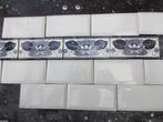 50 stuks antieke tegels donkerblauwe waterlelie, Antiek en Kunst, Antiek | Wandborden en Tegels, Ophalen