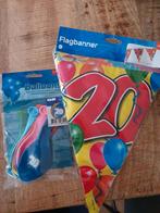 10 m vlaggenlijn en ballonnen 20 jaar gratis, Ophalen of Verzenden, Versiering, Verjaardag