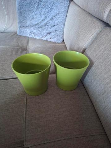 Groene bloempotten  beschikbaar voor biedingen