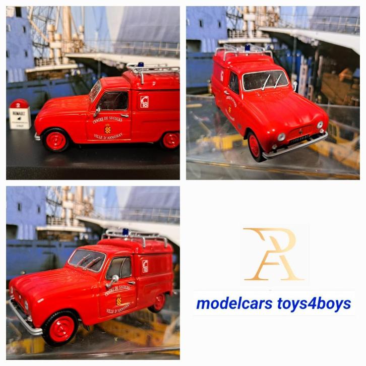Renault 4 Fourgonnette 1965 Pompiers 1/43, Hobby en Vrije tijd, Modelauto's | 1:43, Nieuw, Auto, Overige merken, Verzenden