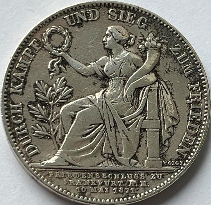 Beieren zilveren thaler 1871, Postzegels en Munten, Munten | Europa | Niet-Euromunten, Losse munt, Duitsland, Zilver, Ophalen of Verzenden