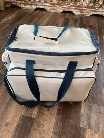 Complete Picknickmand Koeltas - Wit/Blauw beschikbaar voor biedingen