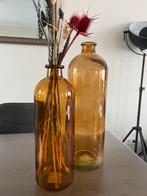 Set van 2 Hoge Vazen - Trendy Kleur, Overige kleuren, Ophalen of Verzenden, Minder dan 50 cm, Glas