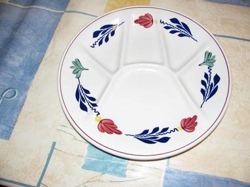 Boerenbont fondue / gourmet / vakjes bord Boerenbond, Huis en Inrichting, Keuken | Servies, Gebruikt, Bord(en), Boerenbont, Aardewerk