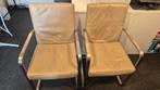 Set van 2 leren stoelen met rvs frame, Ophalen, Gebruikt, Twee, Overige kleuren